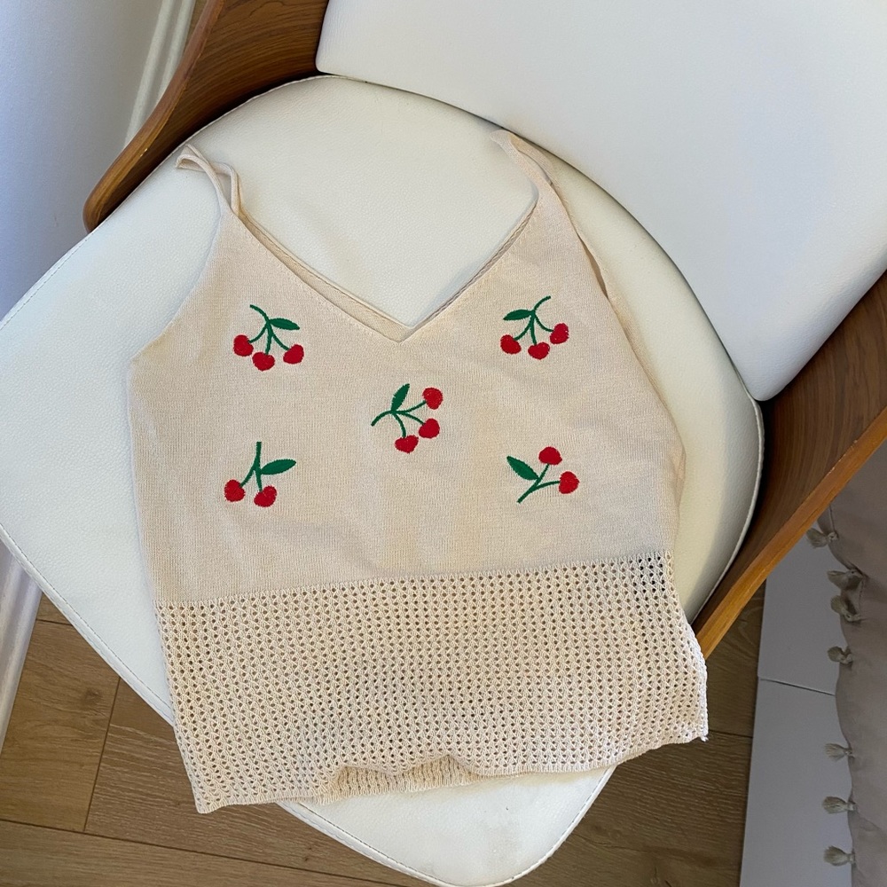 Verge Girl cherry summer knit tank